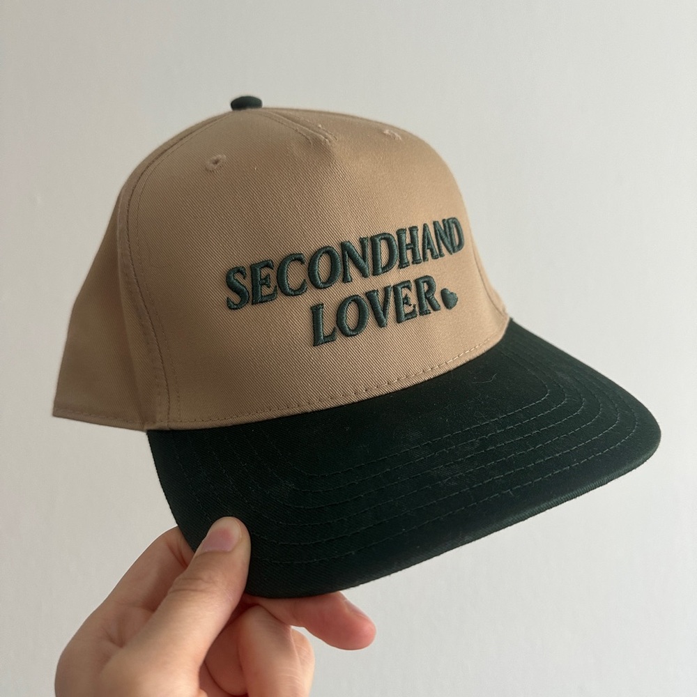 Poshmark Embroidered Tan and Green Cap